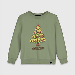 Свитшот хлопковый детский Avocado Christmas Tree, цвет: авокадо