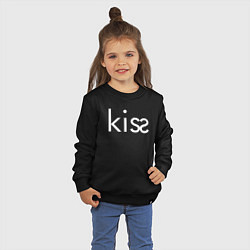 Свитшот хлопковый детский KISS ПОЦЕЛУЙ, цвет: черный — фото 2