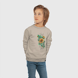 Свитшот хлопковый детский Sunflower, цвет: миндальный — фото 2