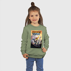 Свитшот хлопковый детский Ratchet & Clank, цвет: авокадо — фото 2
