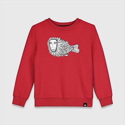 Свитшот хлопковый детский Пернатая рыба, цвет: красный