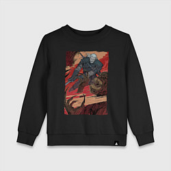 Свитшот хлопковый детский Мясник Ведьмак, цвет: черный