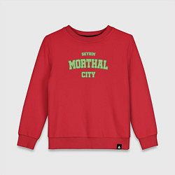 Свитшот хлопковый детский SKYRIM - MORTHAL CITY, цвет: красный