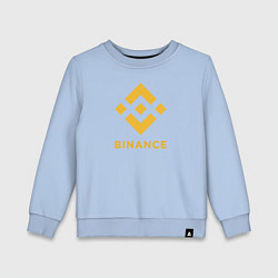 Свитшот хлопковый детский BINANCE БИНАНС БИРЖА, цвет: мягкое небо