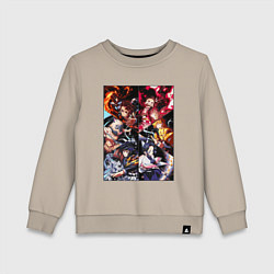Свитшот хлопковый детский КЛИНОК РАССЕКАЮЩИЙ ДЕМОНОВ, цвет: миндальный