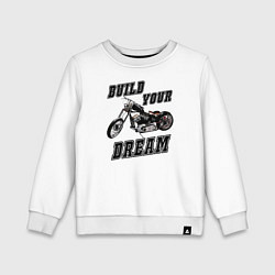Свитшот хлопковый детский Build Your Dream, цвет: белый