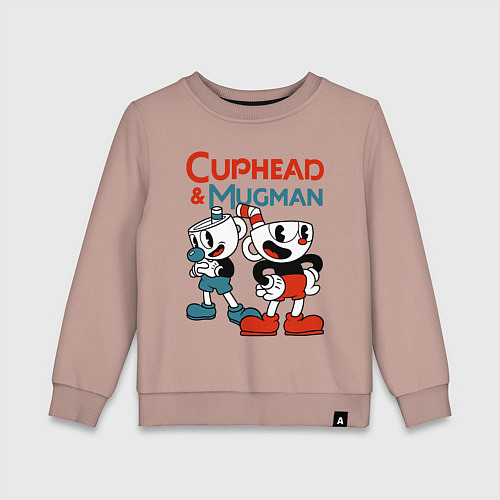 Детский свитшот Cuphead & Mugman / Пыльно-розовый – фото 1