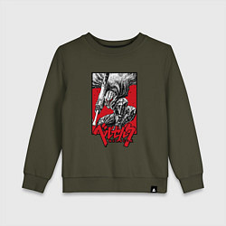 Свитшот хлопковый детский BERSERK БЕРСЕРК, цвет: хаки