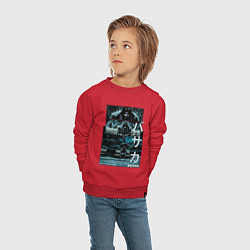 Свитшот хлопковый детский Киану Ривз на скамейке BRZRK, цвет: красный — фото 2