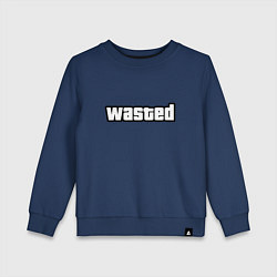 Свитшот хлопковый детский WASTED, цвет: тёмно-синий