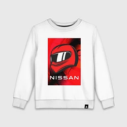 Свитшот хлопковый детский Nissan - Paint, цвет: белый