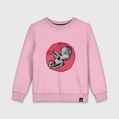 Детский свитшот Skull dino / Светло-розовый – фото 1