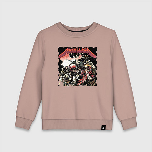 Детский свитшот METALLICA HARD ROCK / Пыльно-розовый – фото 1