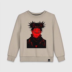 Свитшот хлопковый детский Кровь Чосо Магическая Битва, цвет: миндальный