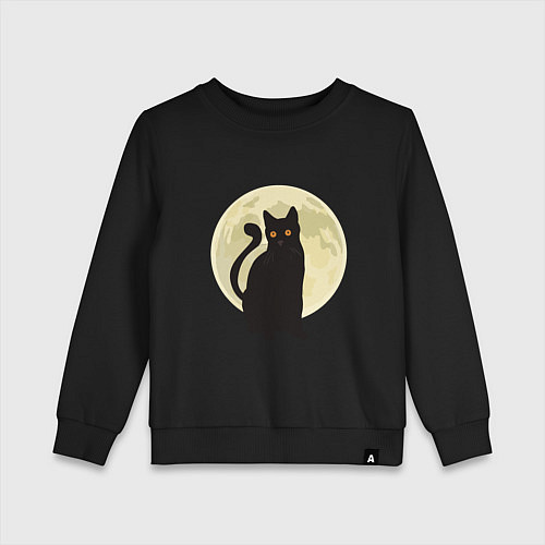 Детский свитшот Moon Cat / Черный – фото 1