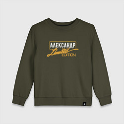 Свитшот хлопковый детский Александр Limited Edition, цвет: хаки