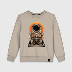Свитшот хлопковый детский Космонавт диджей - cosmo DJ, цвет: миндальный