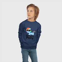 Свитшот хлопковый детский Gangsta pony, цвет: тёмно-синий — фото 2