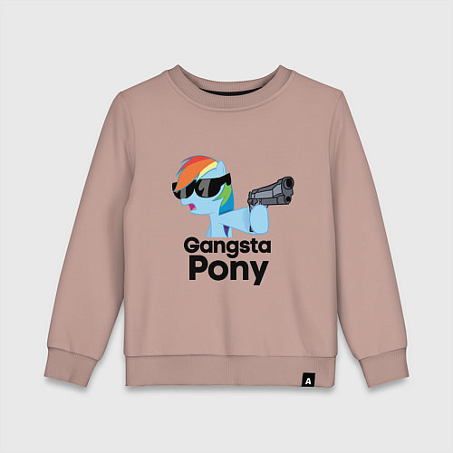 Детский свитшот Gangsta pony / Пыльно-розовый – фото 1