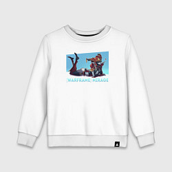 Свитшот хлопковый детский Warframe mirage, цвет: белый