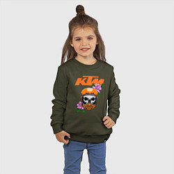 Свитшот хлопковый детский KTM RALLY LIFE Z, цвет: хаки — фото 2