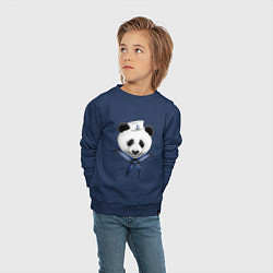 Свитшот хлопковый детский Captain Panda, цвет: тёмно-синий — фото 2