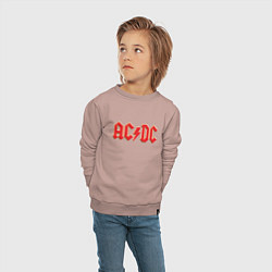 Свитшот хлопковый детский ACDC, цвет: пыльно-розовый — фото 2