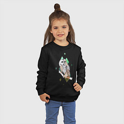 Свитшот хлопковый детский Owl rhombus, цвет: черный — фото 2