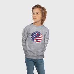 Свитшот хлопковый детский Флаг США и Инь Ян, цвет: меланж — фото 2