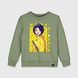 Свитшот хлопковый детский Приоритет чудо-яйца, цвет: авокадо