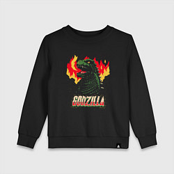 Свитшот хлопковый детский GODZILLA, цвет: черный