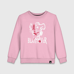 Свитшот хлопковый детский Черные быки белое лого, цвет: светло-розовый