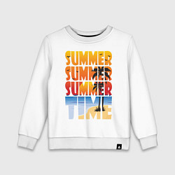 Свитшот хлопковый детский SUMMER TIME, цвет: белый