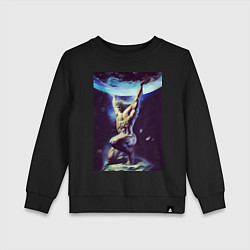 Свитшот хлопковый детский Мифический БОГ Сила Разум, цвет: черный