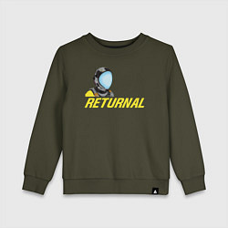 Свитшот хлопковый детский Returnal logo, цвет: хаки