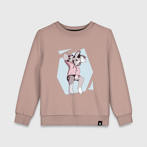 Детский свитшот Собака Фурри Furry / Пыльно-розовый – фото 1