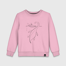 Свитшот хлопковый детский Рыбак и Несси, цвет: светло-розовый