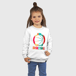 Свитшот хлопковый детский Color Basketball, цвет: белый — фото 2