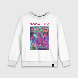 Свитшот хлопковый детский SODA LUV, цвет: белый