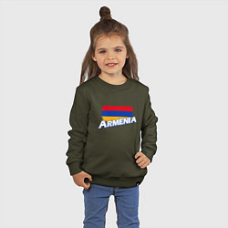 Свитшот хлопковый детский Armenia Flag, цвет: хаки — фото 2