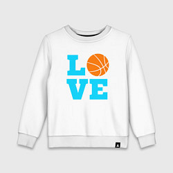 Свитшот хлопковый детский Love basketball, цвет: белый
