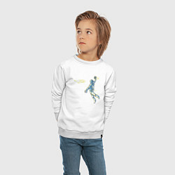 Свитшот хлопковый детский Space Dunk, цвет: белый — фото 2
