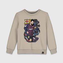Свитшот хлопковый детский Messi Barcelona Argentina Striker, цвет: миндальный