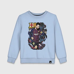 Свитшот хлопковый детский Messi Barcelona Argentina Striker, цвет: мягкое небо