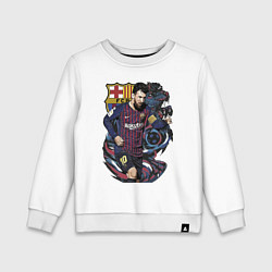Свитшот хлопковый детский Messi Barcelona Argentina Striker, цвет: белый