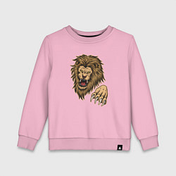 Свитшот хлопковый детский Лев, цвет: светло-розовый