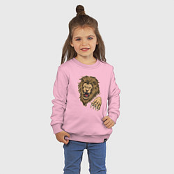 Свитшот хлопковый детский Лев, цвет: светло-розовый — фото 2