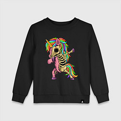 Свитшот хлопковый детский Единорог зомби dab, цвет: черный