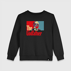 Свитшот хлопковый детский Godfather logo, цвет: черный