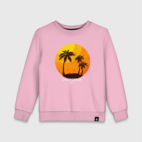 Детский свитшот Лето, пальмы, Калифорния / Светло-розовый – фото 1